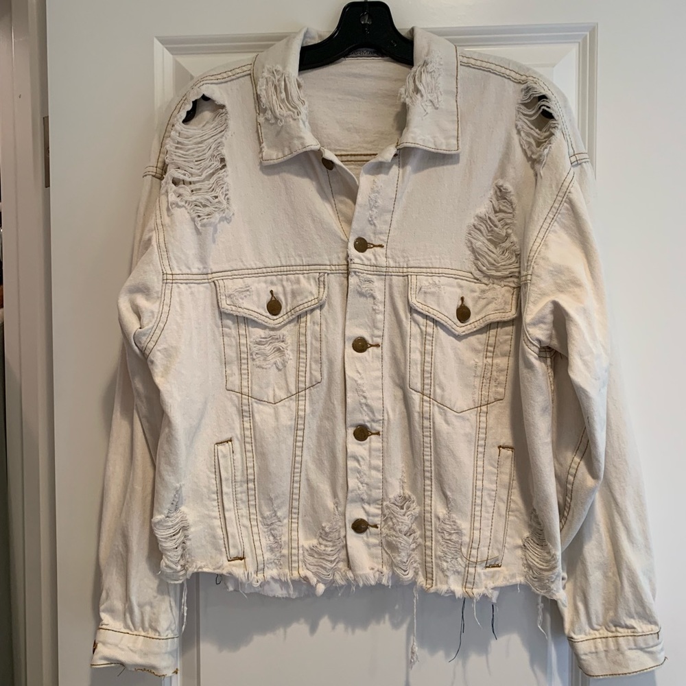 cream denim jacket